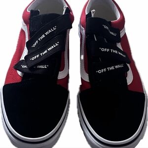 Old Skool V'Logo Pop' Skate Shoe- Red/Black